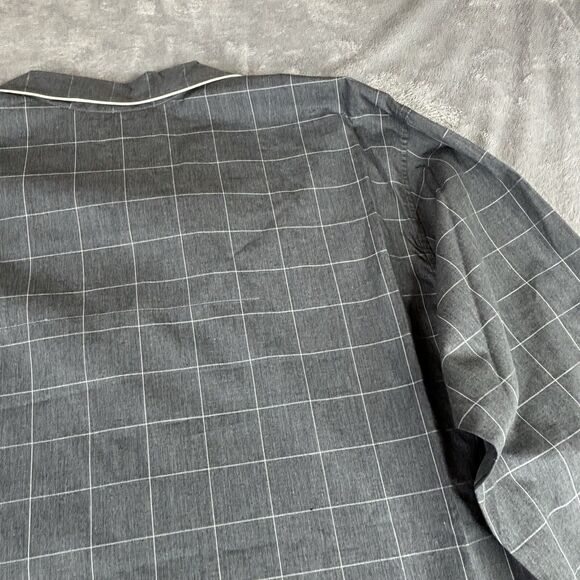 Polo Ralph Lauren Sleep Shirt Men Large Gray Check Button Up Pocket Pony New $55 - Picture 6 of 12